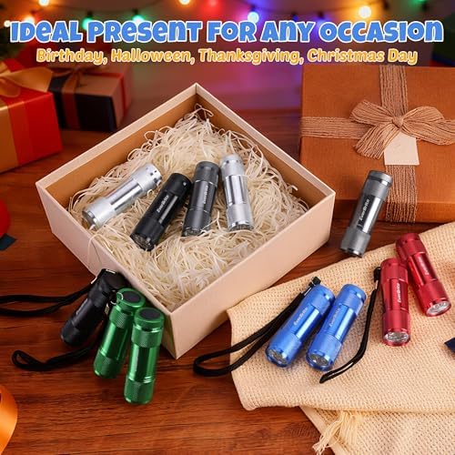 EverBrite 18-Pack Mini LED Flashlight Set,Portable Compact | Ideal for Hurricane Supplies Camping, Night Reading, Cycling, BBQ, Party, Backpacking,with Lanyards & 54 x AAA Batteries