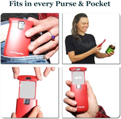 Small Pocket Magnifying Glass 3.0X with LED Light for Reading; Lighted Hand Held Coin Loupe; Mini Magnify Lens; Gifts for Seniors
