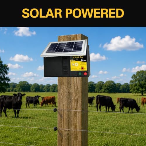 Zareba ESP30M-Z 30-Mile Solar-Powered Low-Impedance Electric Fence Charger