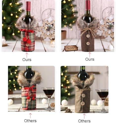 2pcs Christmas Sweater Wine Bottle Cover Party Decoration