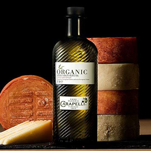 Carapelli - Organic Extra Virgin Olive Oil: Cold-Pressed Organic EVOO – 33.8 Fluid Ounces (1 Liter)