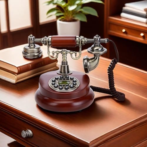 Classic Vintage Desktop Wired Office Telephone of 1950 Old Fashioned Antique Style Home Phone