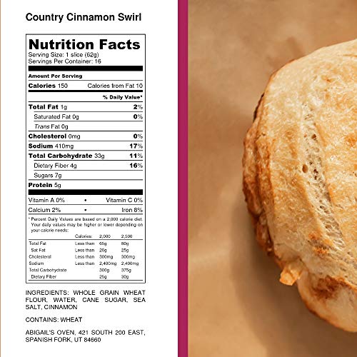 Fresh Sourdough Bread – San Francisco Bakery Style Dutch Oven Cinnamon Swirl Loaf – Hand-made – Natural – 1 Sliced Artisan Round 34 oz