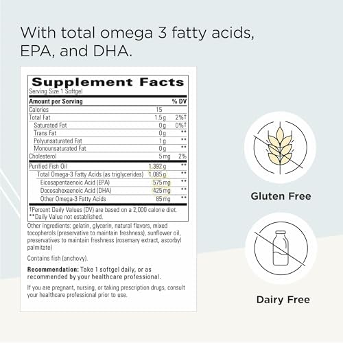 Integrative Therapeutics Pure Omega Ultra HP 1392 mg - Omega-3 Fish Oil Supplement with Essential Fatty Acids - Heart Health Support* - Gluten-Free