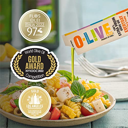 O-Live & Co. 25 Fl Oz 100% Extra Virgin Olive Oil - No Additive - Single Origin Versatile EVOO - First Cold Pressed - Polyphenol Rich - Glass Bottle - New Harvest - Award Winner