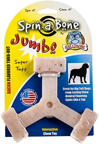 Bullibone Nylon Dog Chew Toy Spin-a-Bone - Interactive Dog Toy, Triggers Natural Instincts, and Improves Oral Health