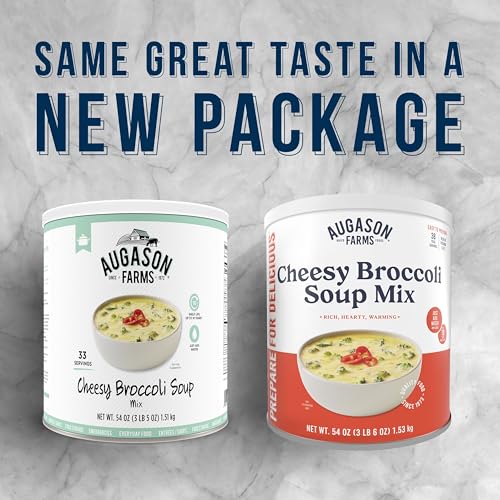 Cheesy Broccoli Soup Mix Emergency Food Supply, 38 Servings, 10 Year Shelf Life, Good Source of Vitamin A & C - Dehydrated Meals, Resealable Can, Survival Food Camping Essentials, Just Add Water | Emergency Food Supply, Everyday Meals, 38 Servings