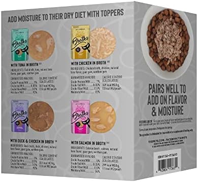 Tiki Cat Born Carnivore Broths Wet Cat Food Toppers, Variety Pack, 1.3 oz. Pouch (12 Count) | Broth with Real Animal Protein for Hydration