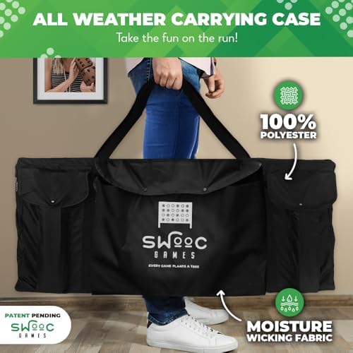 Swooc - Giant Four in a Row (All Weather) with Carrying Case & 60% Quieter Design - Giant Game Outdoor for Adults and Family - 4 in a Row Life Size