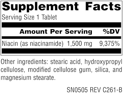 Source Naturals Niacinamide B-3, Vegan Vitamin B-3, 1500 mg - 50 Tablets
