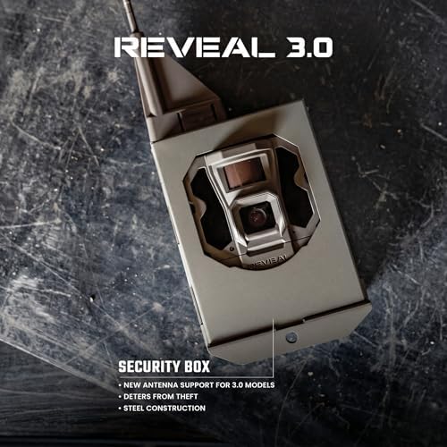 TACTACAM Reveal Security Box, Steel Trail Camera Lock Box | Rust-resistant coating, deters theft & animal damage, padlock compatible, fits X, X2.0