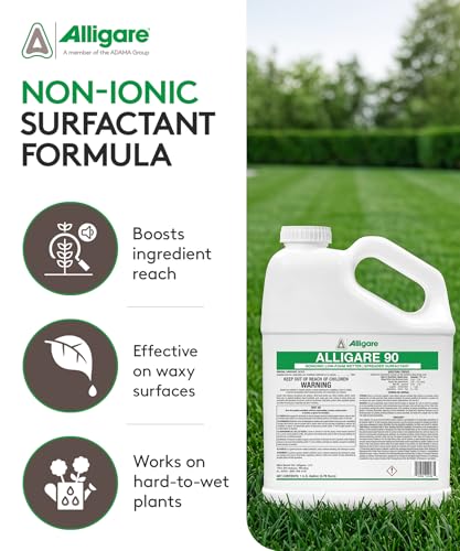 ALLIGARE 90 Nonionic Surfactant for Enhanced Spray Coverage - Low-Foam Wetting Agent for Herbicides & Insecticides- Versatile Use in Agriculture, Forestry & Aquatic Applications -2.5 Gallons