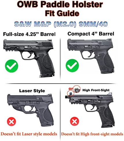 M P 2.0 9mm Holster for S&W M&P 9mm/.40 Full-Size, S&W M&P 2.0 9mm/40 Compact(Not for Shield), Belt Carry Gun Holster
