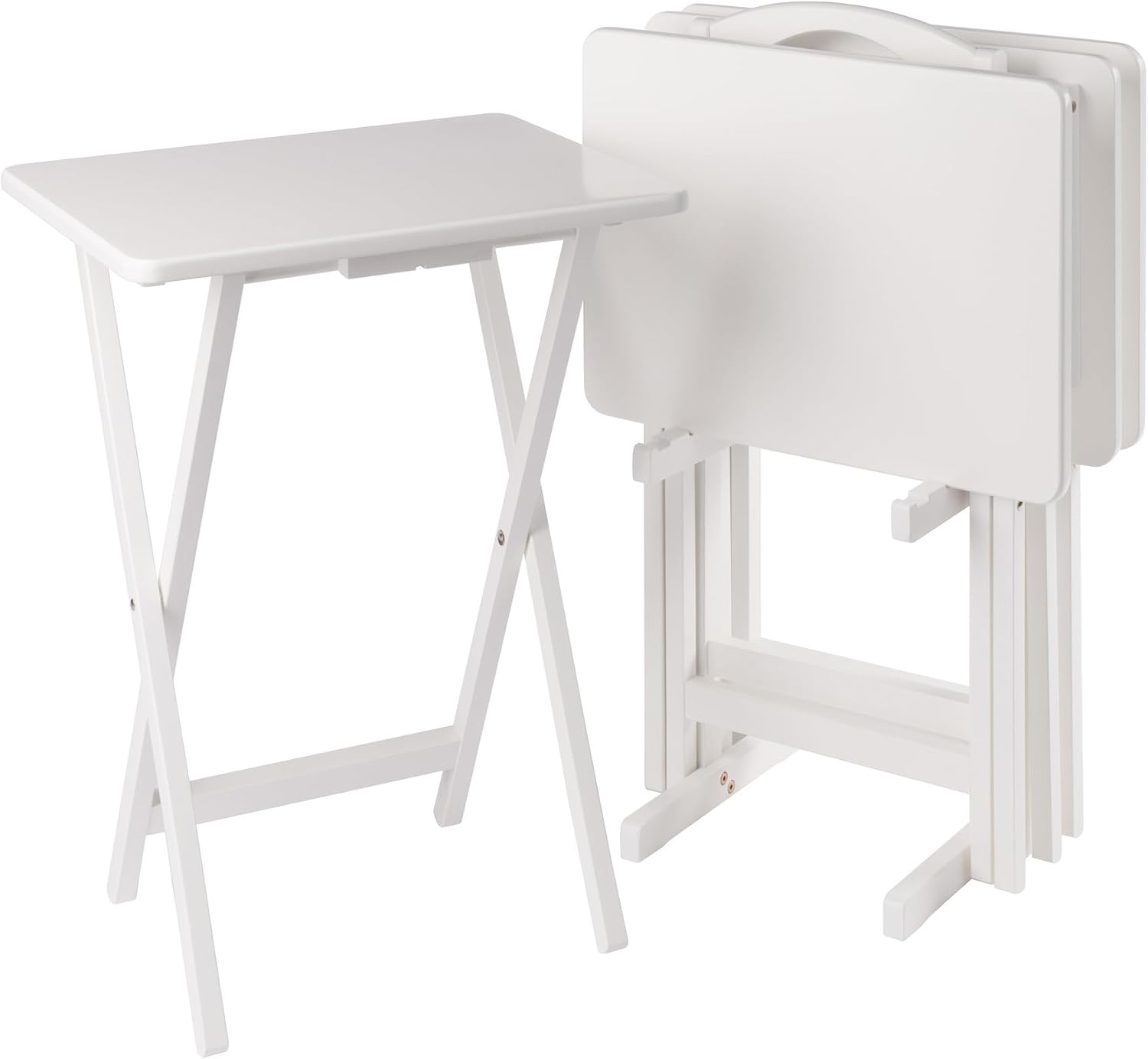 Winsome Alex Set of 2 Foldable Snack Tables, Natural, 26"