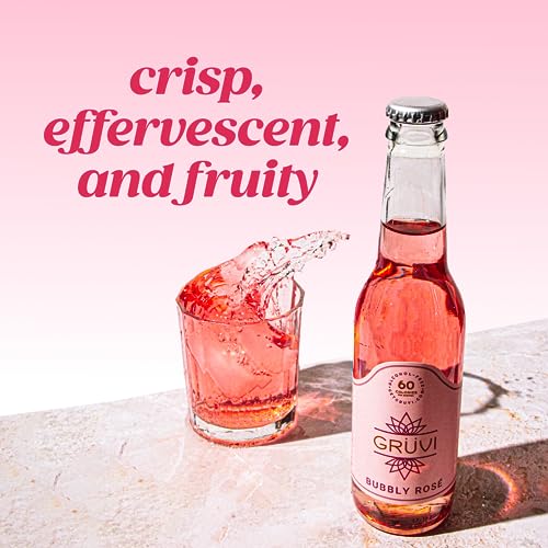 Gruvi Non-Alcoholic Dry Secco, 50 Calories, 8-Pack, 0% ABV, Non Alcoholic Sparkling Wine, Zero Alcohol Wine, NA Wine