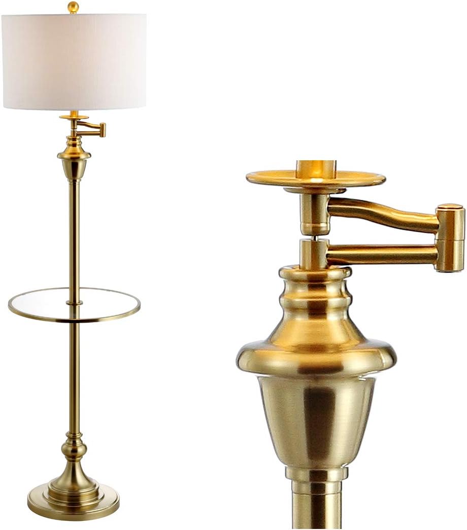 JONATHAN Y Cora 60" Metal Swing Arm Floor Lamp, Oil Rubbed Bronze/Clear