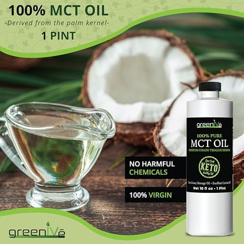 MCT Oil 100% Pure C8 C10 Caprylic Capric Acid Non-GMO Keto Paleo Bulletproof Coffee Creamer Energy Fuel Carrier Oil Skin Hair Massage Oil