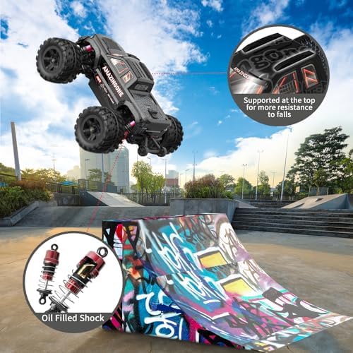 20208 1/20 Scale Brushless Fast RC Cars for Adults, Max 45KMH High Speed Moster RC Buggy, Hobby RC Trucks 4X4 Offroad
