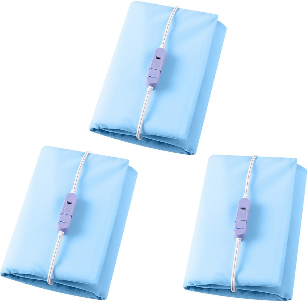 Boncare® Stay-On Small Vinyl Electric Heating Pad for Neck and Shoulders and Back Without Auto-Off, Low & High Heat Levels, Waterproof Hot Heat Pad with Washable Cover (12"x15", 1-Pack)