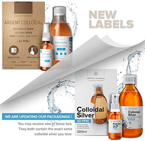 Colloidal Silver Liquid 10 fl oz & Spray to Fill ● Bioactive Hydrosol Silver Water ● Natural Immune Support Nano Sol Supplement Solution ● Ionic Minerals 40 PPM ● Organic Structured Plata Coloidal
