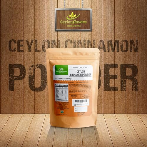 Organic Ceylon Cinnamon Powder, 15 oz, True Cinnamon, Premium Grade, Harvested & Packed from a USDA Certified Organic Farm in Sri Lanka