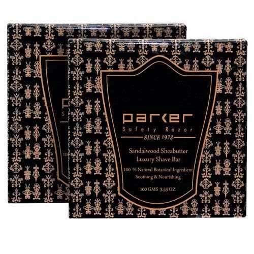 Parker Sandalwood & Shea Butter Shaving Soap, 100 g Twin Pack | Two 100 G Shaving Soap Bars With Sandalwood And Shea Butter