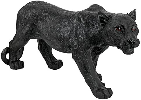 Design Toscano Shadowed Predator Black Panther Garden Statue, Medium 26 Inch, Polyresin, Black