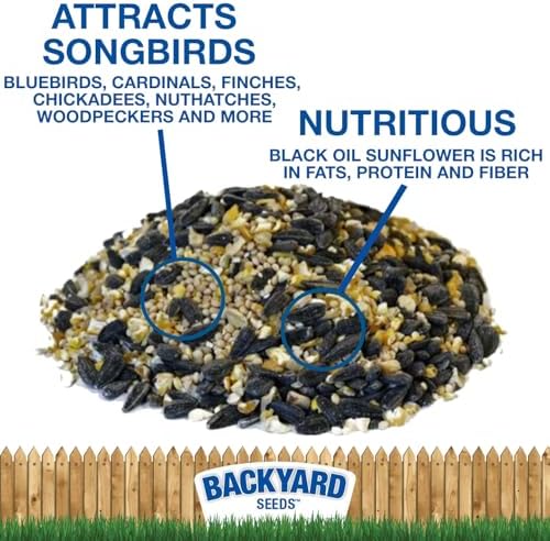 CountryMax Backyard Seeds Songbird Blend Mixed Bird Seed - Attracts Bluebirds, Cardinals, Chickadees (7 Pounds)