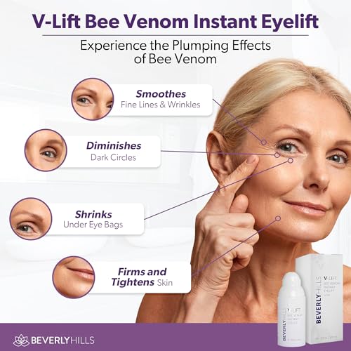 Beverly Hills V-Lift Instant Eye Lift and Eye Tuck Bee Venom Serum for Puffy Eyes, Dark Circles, Wrinkles