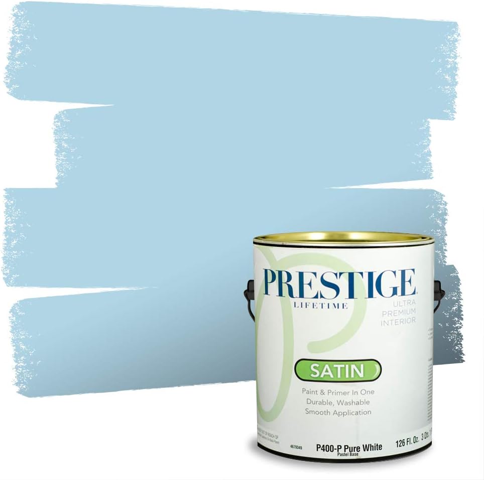 PRESTIGE Paints Exterior Paint and Primer In One, 1-Gallon, Semi-Gloss, Comparable Match of Sherwin Williams* Nifty Turquoise*