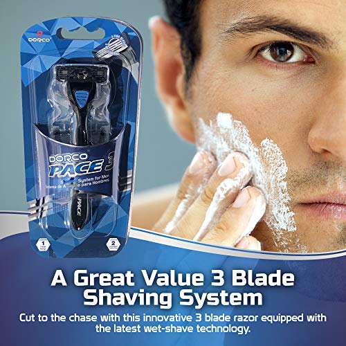 Dorco Pace 3 - Three Razor Blade Shaving System- Value Pack (10 Cartridges + 1 Handle)