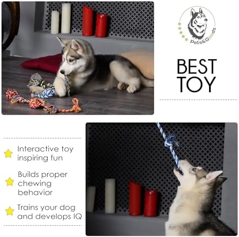 Pets&Goods Dog Rope Chew Toys – 5-Pack Durable Cotton Tug Toys for Puppies & Small/Medium Dogs – Dental Cleaning, Teething Relief