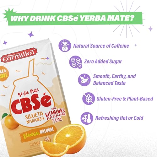 CBSe Silueta Naranja Yerba Mate – 500g (1.1 lb) Loose Leaf Herbal Tea – Argentine Yerba with Natural Orange Flavor – Light, Citrus-Infused.