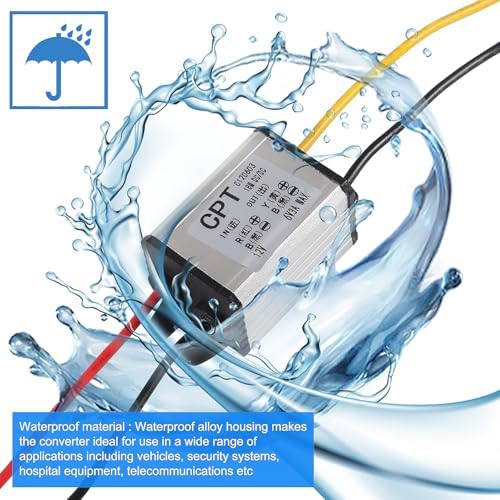 2PCS 12V to 6V Car Power Voltage Converter DC 9V-22V 12V to DC 6V Buck Voltage 3A 18W Waterproof High Efficiency Step Down Volt Module Power Supply