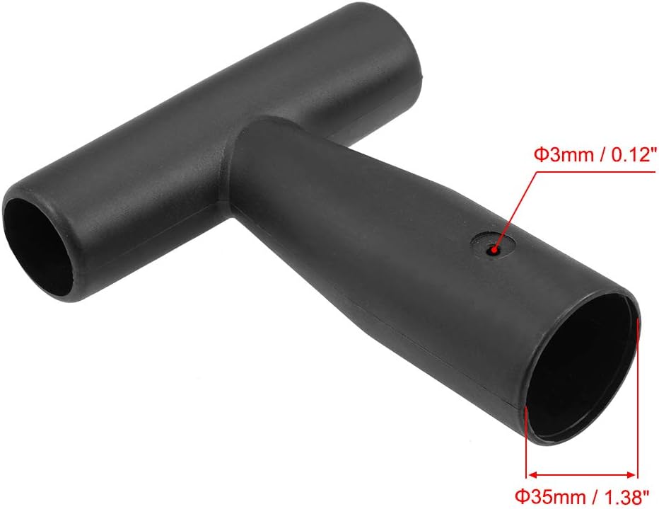uxcell Shovel T Grip Handle, 35mm Inner Diameter PVC for Digging Raking Tool Black 2Pcs