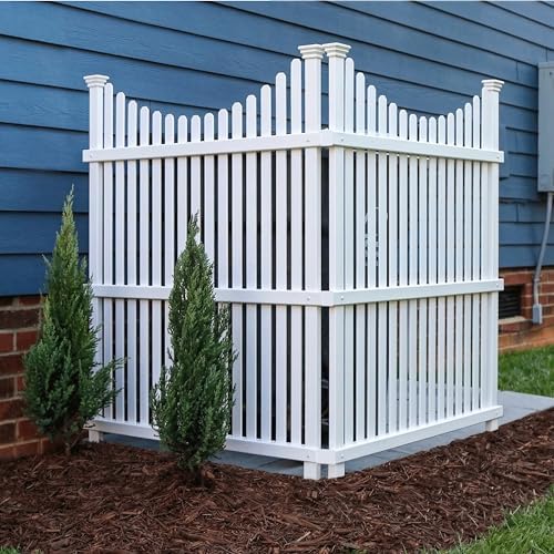 Enclo Wilmington Privacy Screen 2pk, White Vinyl DIY No Dig Kit | 45.5inH x 36.5inW, 2 Panels, ZP19008