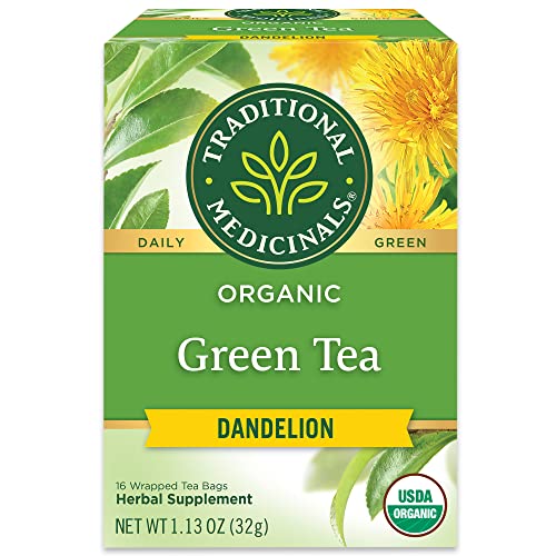 Traditional Medicinals Organic Green Tea Ginger, 16 Tea Bags | Promotes Healthy Digestion, Occasional Nausea & Indigestion Relief, Kosher, Non-GMO
