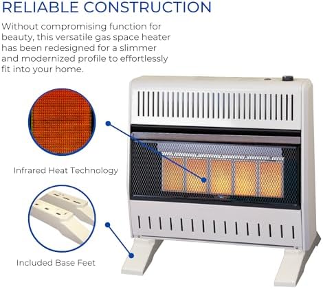 ProCom Heating Liquid Propane Ventless Infrared Plaque Heater With Base Feet - 10,000 BTU, Manual Control - Model# ML100HPA-B