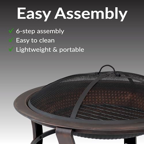 Sunnydaze 29-Inch Elevated Wood-Burning Fire Pit Bowl with Stand