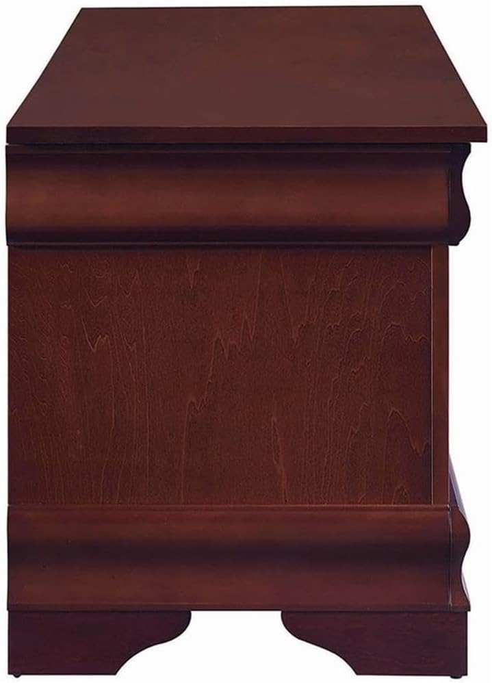 BOWERY HILL Traditional Wood Cedar Blanket Chest, Warm Brown Finish, 47" W x 17" D x 20" H, Cedar-Lined Interior, Solid Pattern