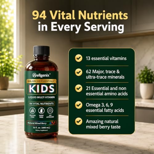 Wellgenix Balanced Essentials Kids Liquid Multivitamin, 16 Fl Oz