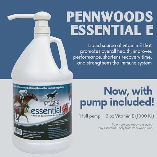 Essential E: Equine Vitamin E Horse Supplement, 1 Gallon | Supports Horse Health, Athletic Performance, Muscle Recovery, Equine Daily Nutrition