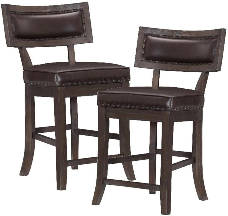 Homelegance Oxton 2-Piece Pack Counter Height Chair, Cherry