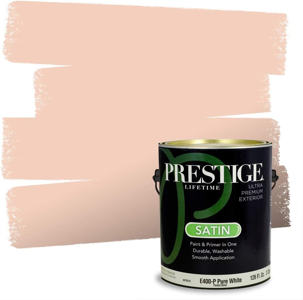 PRESTIGE Paints Exterior Paint and Primer In One, 1-Gallon, Semi-Gloss, Comparable Match of Sherwin Williams* Captivating Cream*