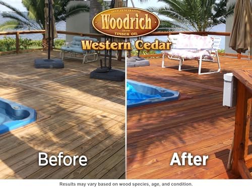 Timber Oil Deep Penetrating Stain for Wood Decks, Fences, Siding, and Log Cabins - 1 Gallon, Western Cedar (Covers 150 sq. ft.)