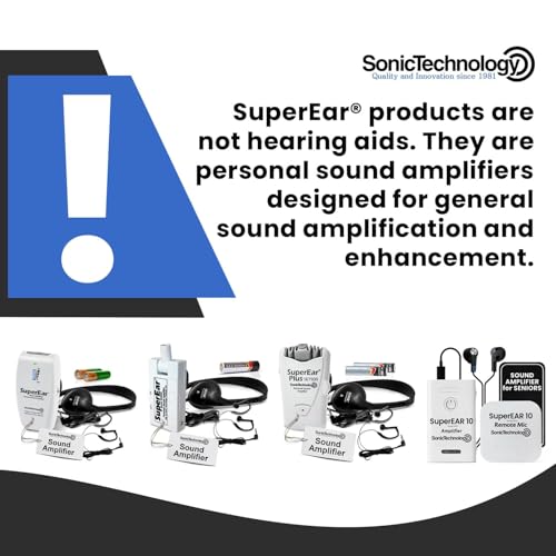 SuperEar SE9000HP - Hearing Amplifier, Sound Listening, Personal Headphones