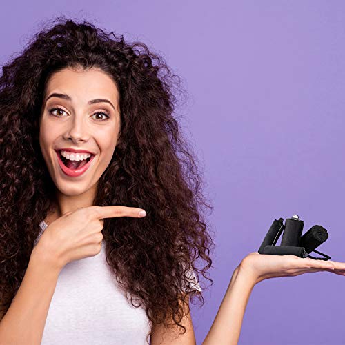 WILLBOND 40 Pcs Sponge Hair Rollers Satin Foam Curlers with Clips, Black