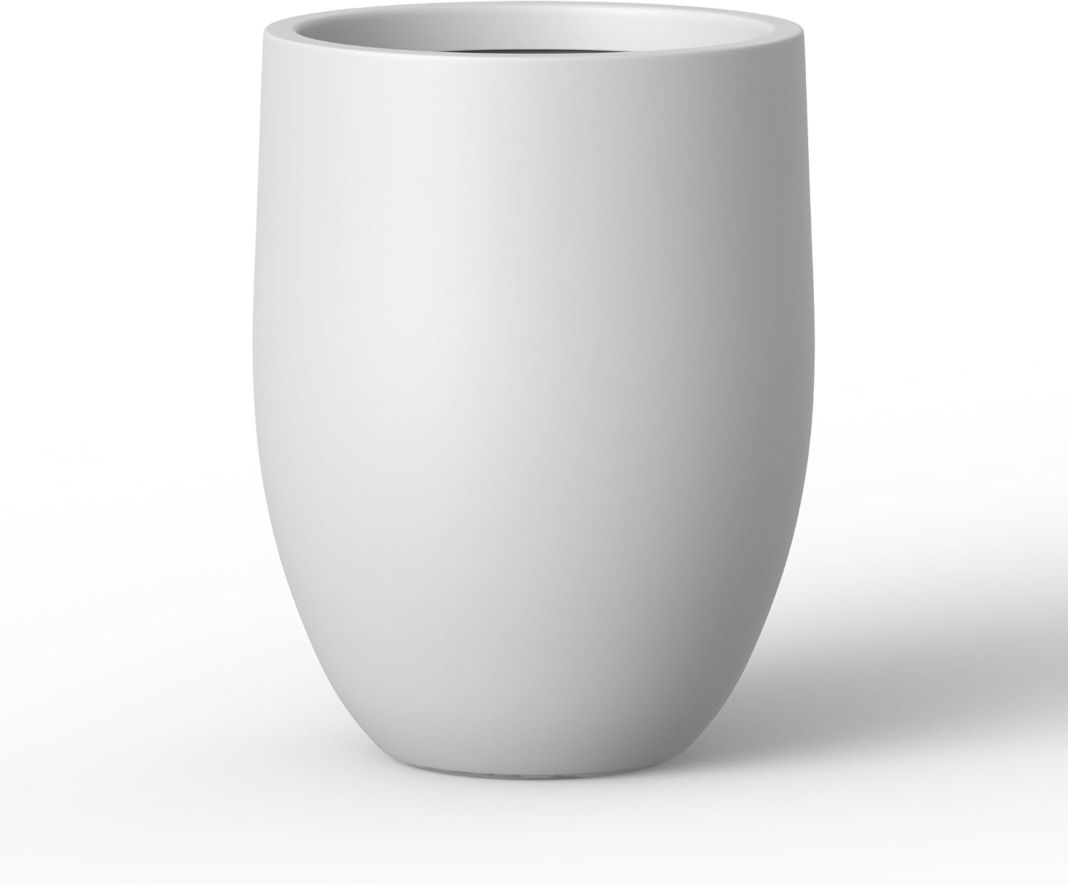 Kante Tall Concrete Planter 21.7" Modern White Floor Pot for Indoor Outdoor