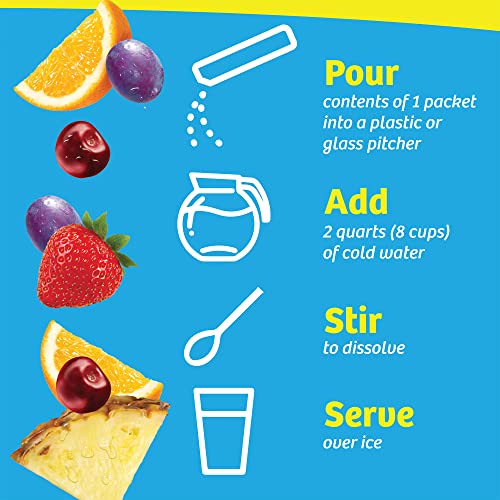 Wyler's Light Pitcher Packs Water Drink Mix, Fruit Punch, 6 Packets