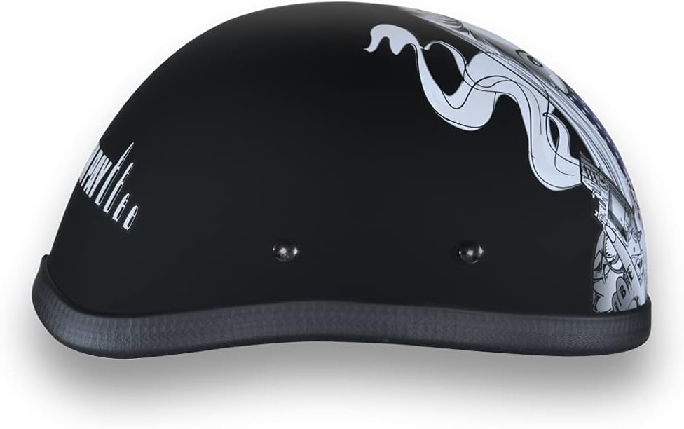 Daytona Helmets Graphics Bicycle Helmets for Men - Novelty Half Helmet with Breathable Liner - Retro Skull Cap – Eagle Headgear with Head Wrap